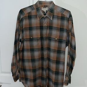 Vintage Banana Republic Safari And Travel Clothing Co. Work Shirt Retro Plaid L